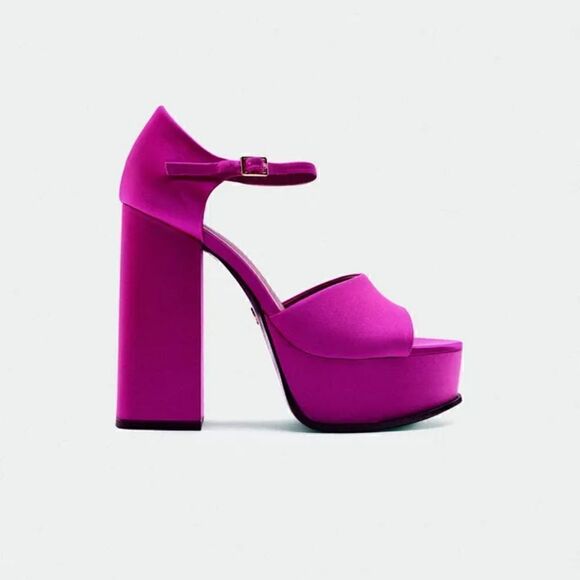 ZARA PLATFORM FUCHSIA HEELS - Picture 2 of 7